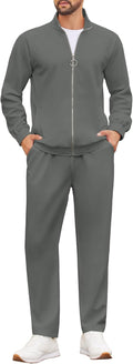 Mens Full Zip Tracksuit 2 Piece Set - Casual Athletic Comfort