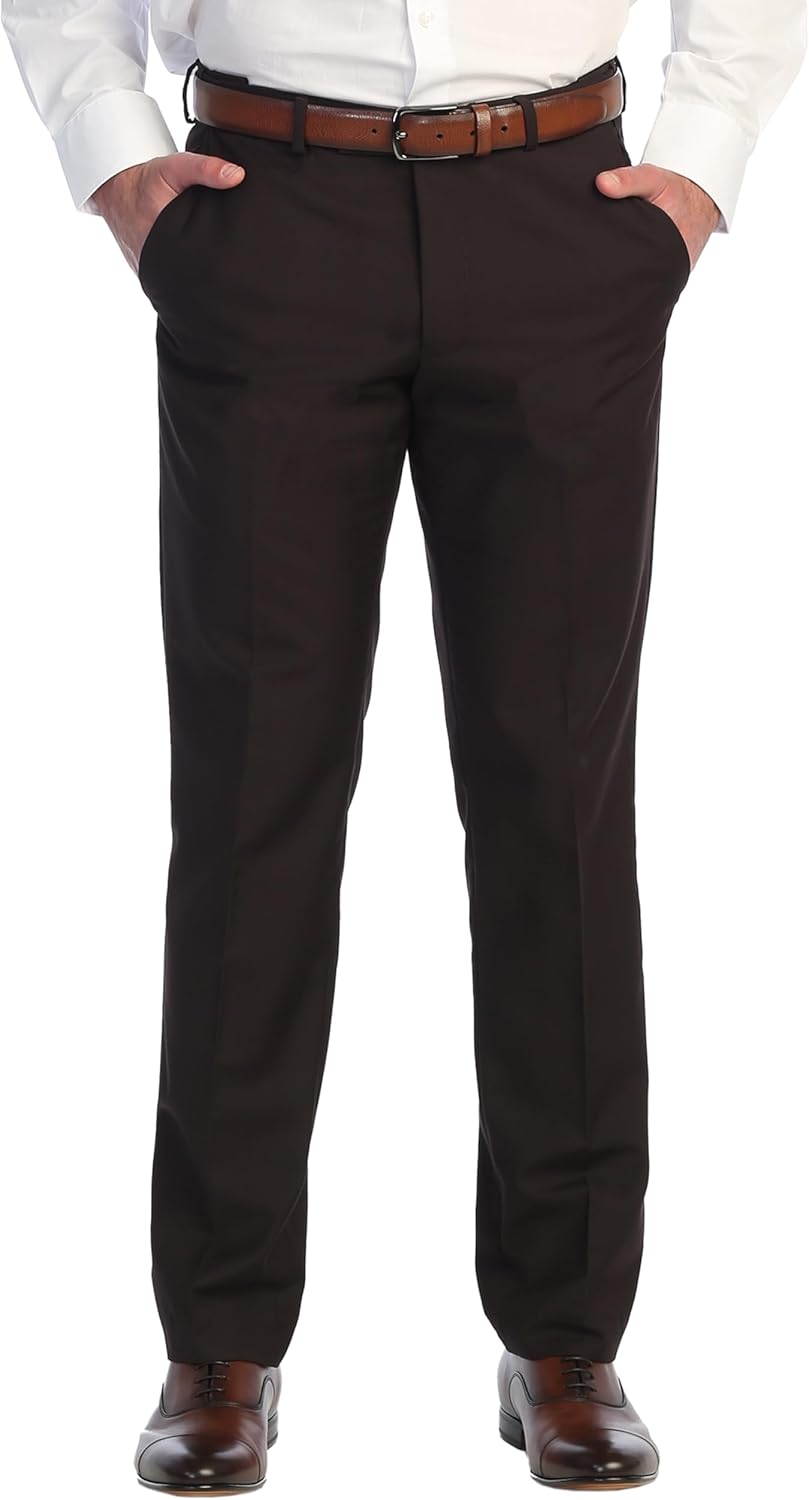 Gioberti Men's Hidden Expandable Waist Dress Pants for Comfort