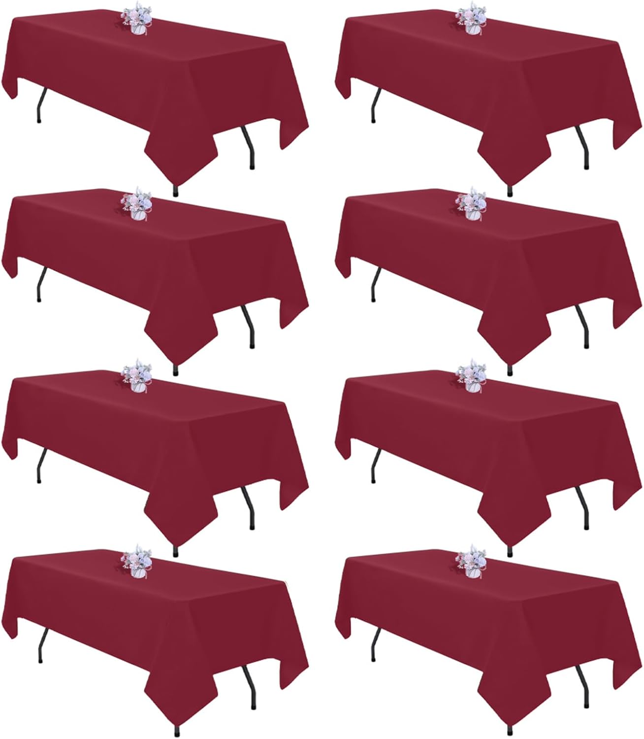 Burgundy Tablecloth 60x102 Inch Rectangle for Dining Events