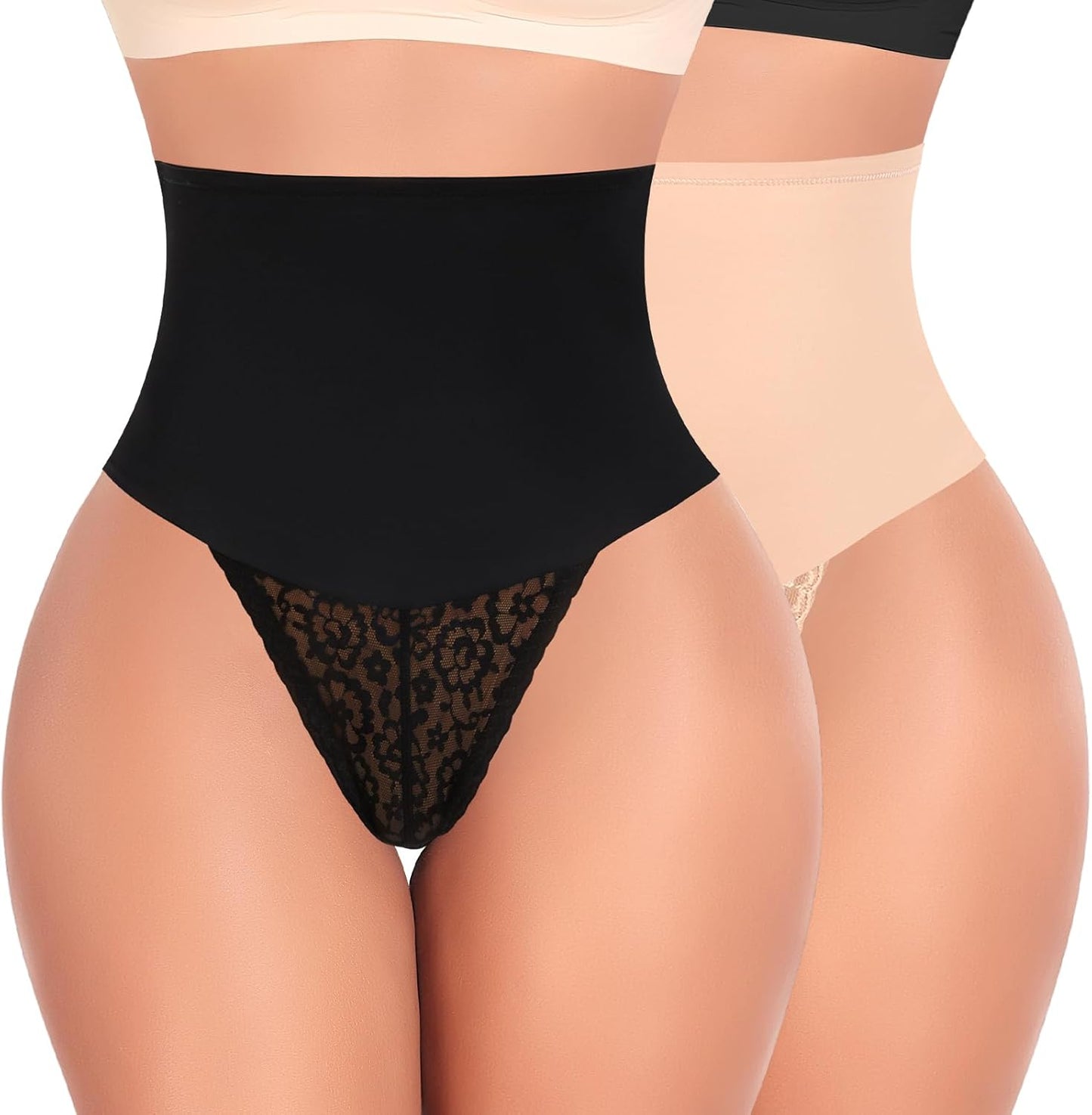 Werena Tummy Control Thong Shapewear for Women - Lace Design