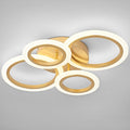 Modern LED Flush Mount Ceiling Light 4 Rings Gold - Bright, Low