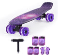 Kids Purple Galaxy Skateboard Set for Beginners - Complete Gear