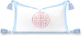 Coastal Grandmillennial Lumbar Pillow Cover for Indoor Outdoor Use