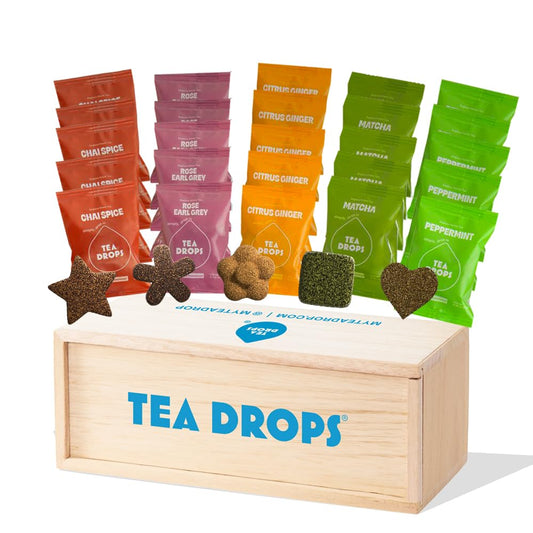 Tea Drops Sampler Box 25 Count - Organic Loose Leaf Tea Gift
