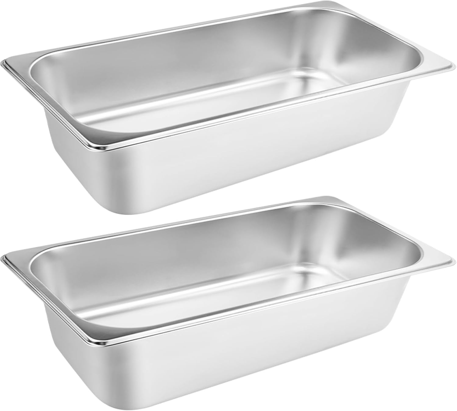 VOISEN 2 Pack Hotel Pans - Durable Stainless Steel Steam Pans