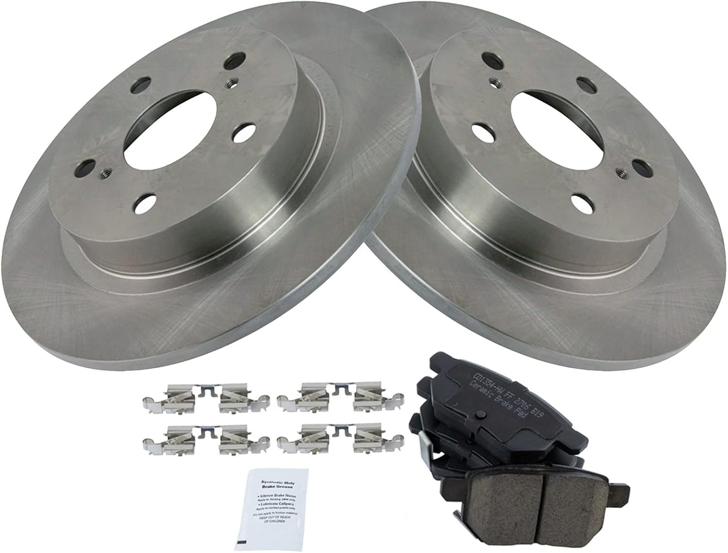 TRQ Rear Brake Pad & Rotor Kit for 2011-2016 Scion tC