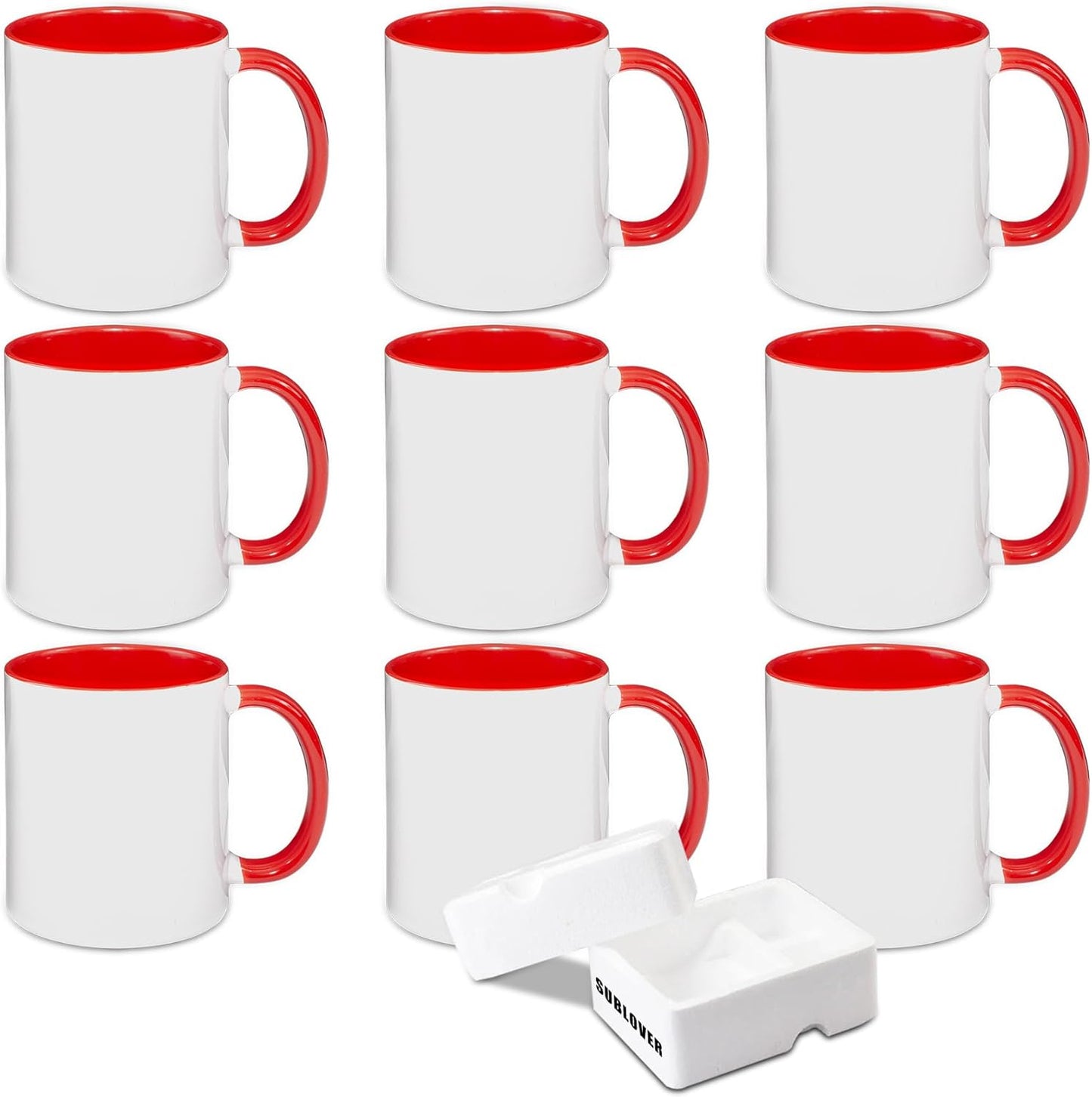 Set of 9 Sublimation Blanks Ceramic Coffee Mugs for Printing
