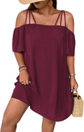SOLY HUX Plus Size Off Shoulder Short Sleeve Tunic Dress - Casual Fit