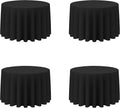 BRILLMAX 4 Pack Black Round Tablecloths 108 in - Elegant, Durable