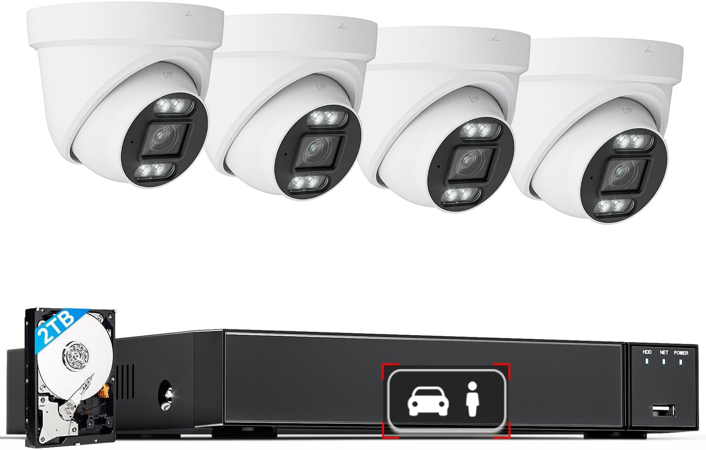 LongPlus 4K Security Camera System with AI Detection for Home