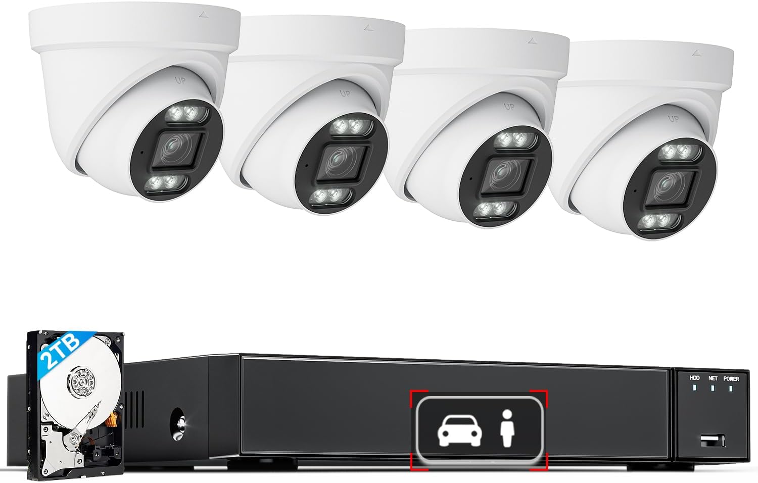 LongPlus 4K Security Camera System with AI Detection for Home