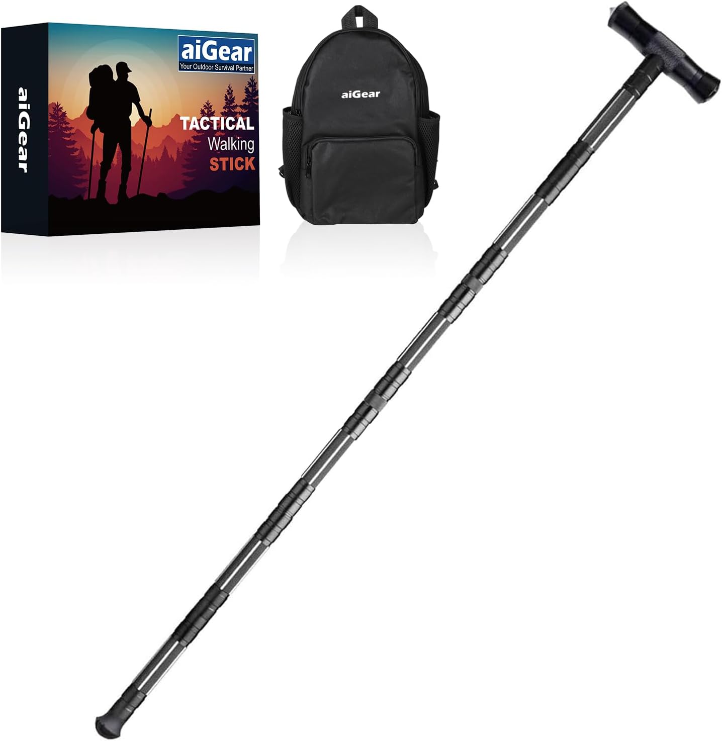 Ultra-Durable CNC Machined Hiking Stick - Black
