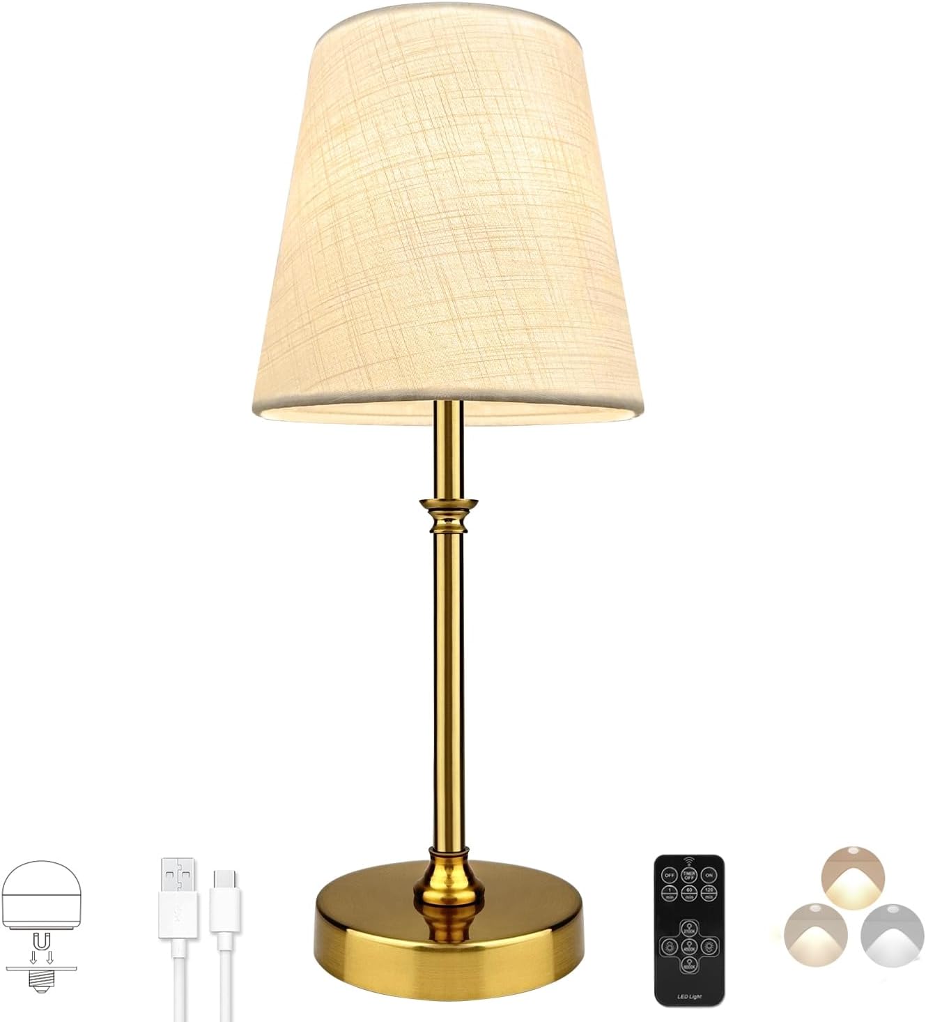BLUEYE Cordless Table Lamps with Remote Control for Ambient Lighting