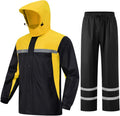 Men's Waterproof Rain Suit with Air Vents - Reflective Work Gear