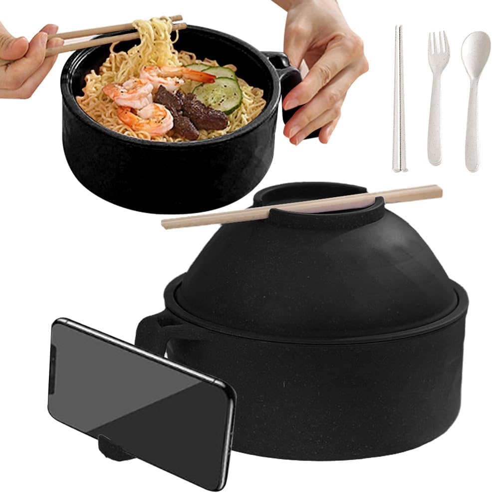 Portable Ramen Bowl Set - Strainer, Chopsticks, Spoon, & Fork