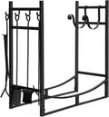 Firewood Rack Indoor 30in Log Holder with 4 Tools - Neat Wood Storage