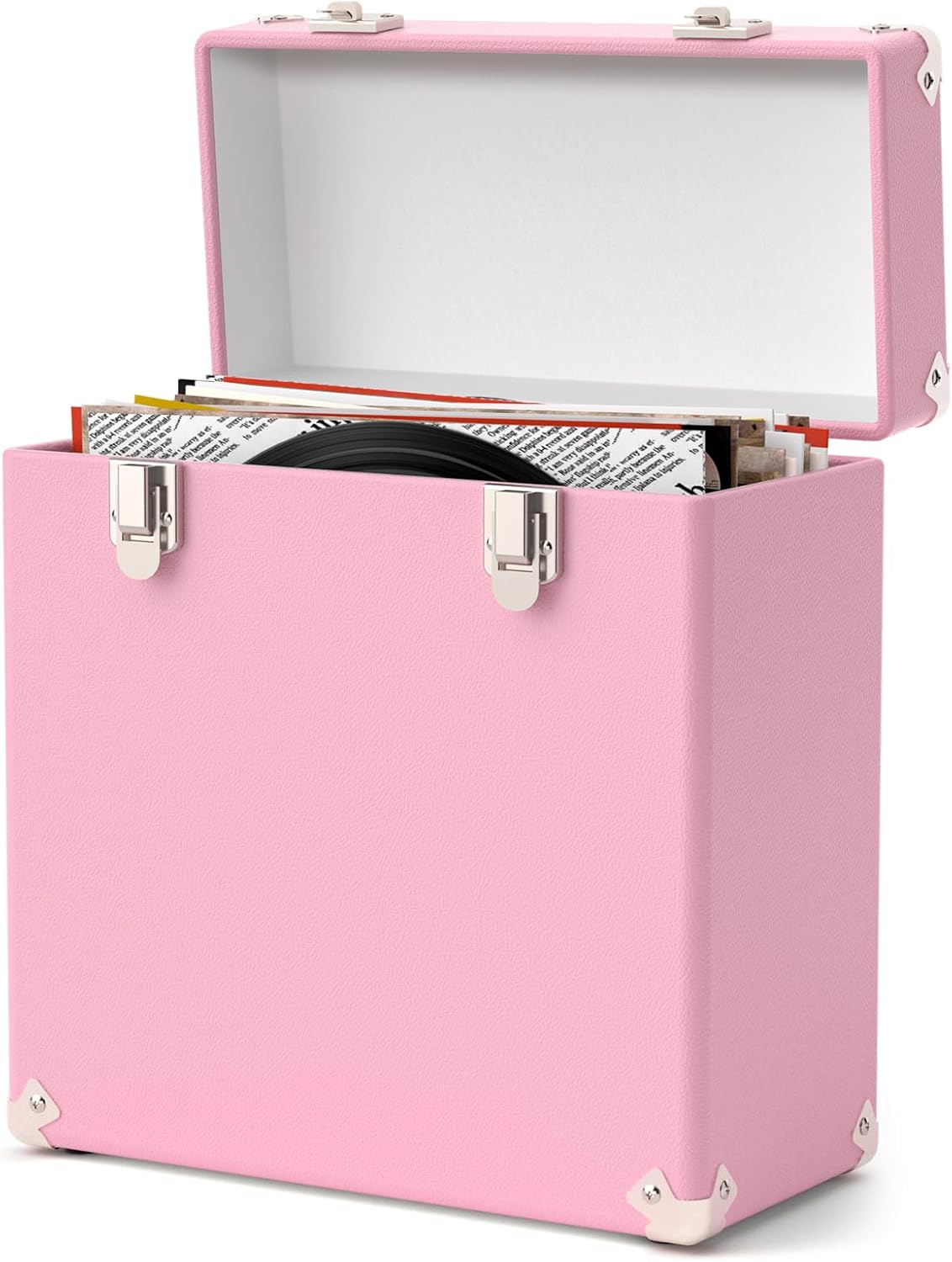 Vinyl Storage and Carrying Case for 50 Records, Waterproof Design