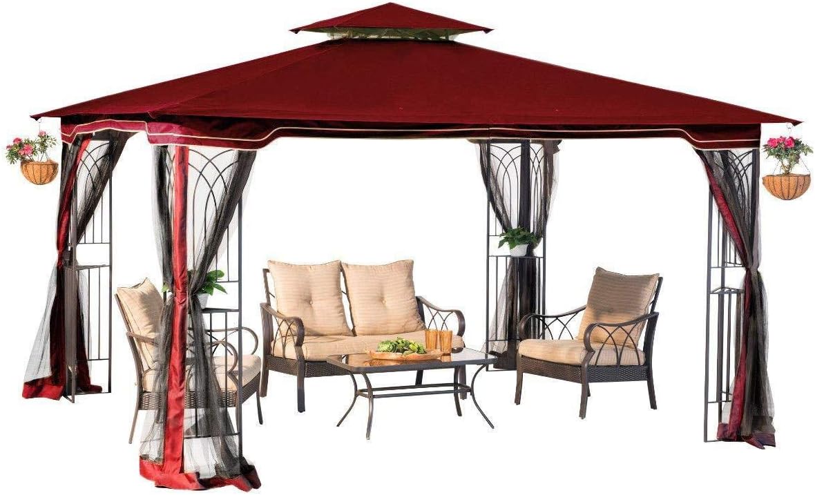 Sunjoy Regency 10x12 Gazebo with Mosquito Netting and More