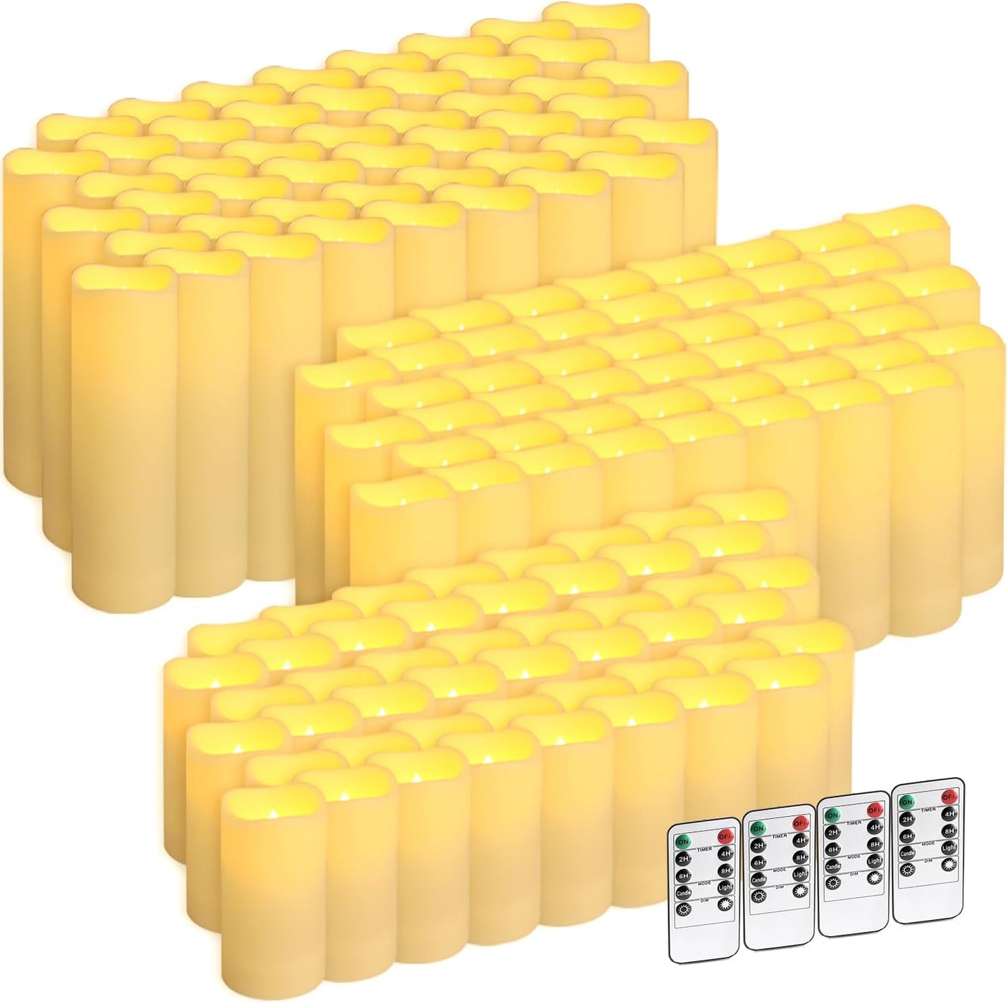 144-Pack LED Flameless Candles with Remote Control for Home
