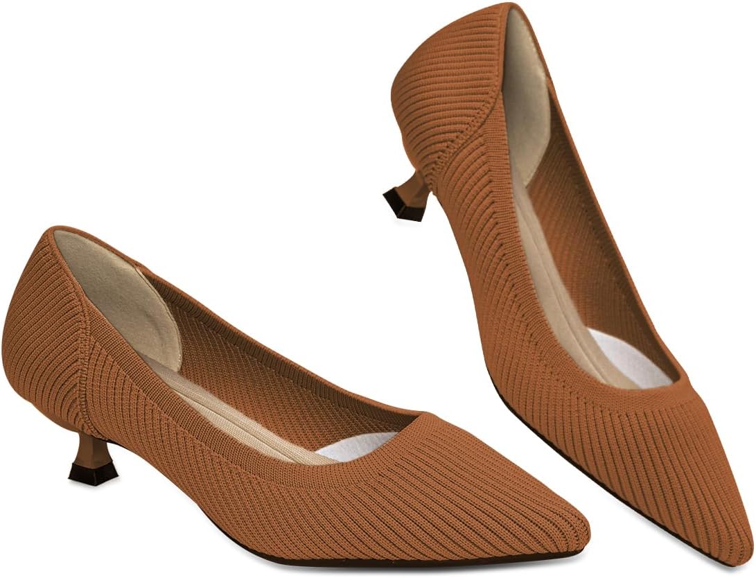 Womens Kitten Heels Pumps Shoes for Work Office Casual Events