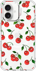 MOSNOVO Case for iPhone 16 Clear Cherry - Buffertech Drop Protection
