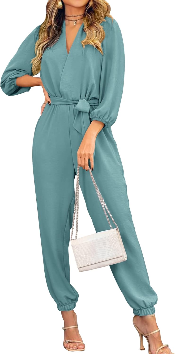 PRETTYGARDEN Women's Fall Jumpsuits for Dressy Casual Style