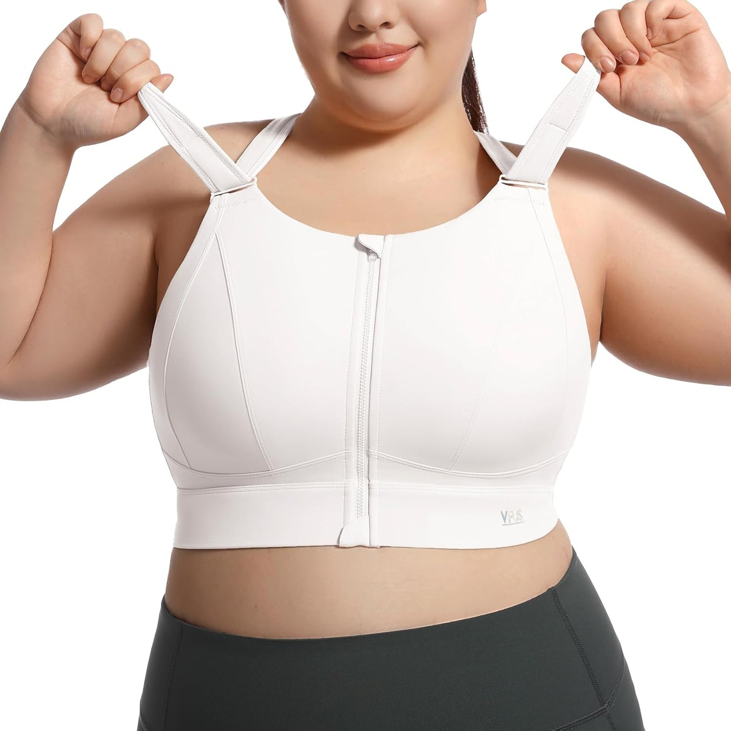 High Impact Sports Bras for Women with Adjustable Zip Front