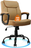 CLATINA Brown Office Chair PU Leather Executive Chair - Ergonomic