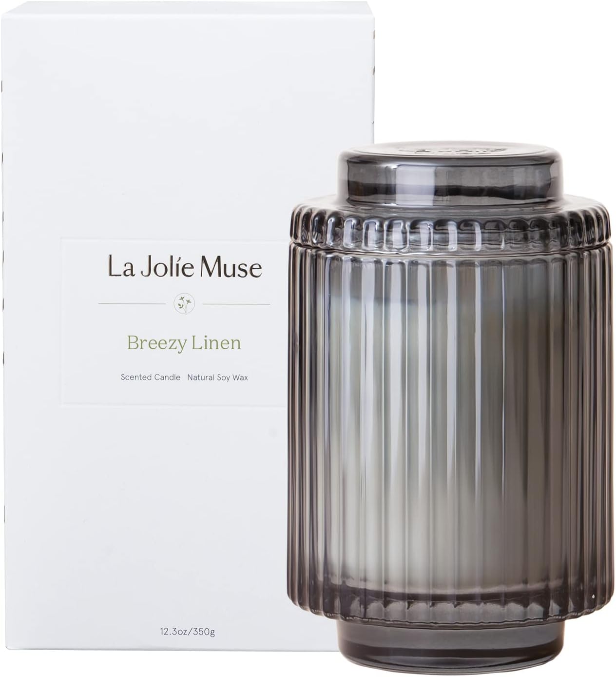Linen Scented Candle for Home by LA JOLIE MUSE - 80 Hours