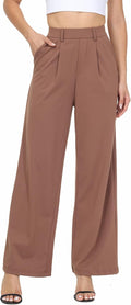 Womens Wide Leg Dress Pants Pull On - Work to Yoga Comfort