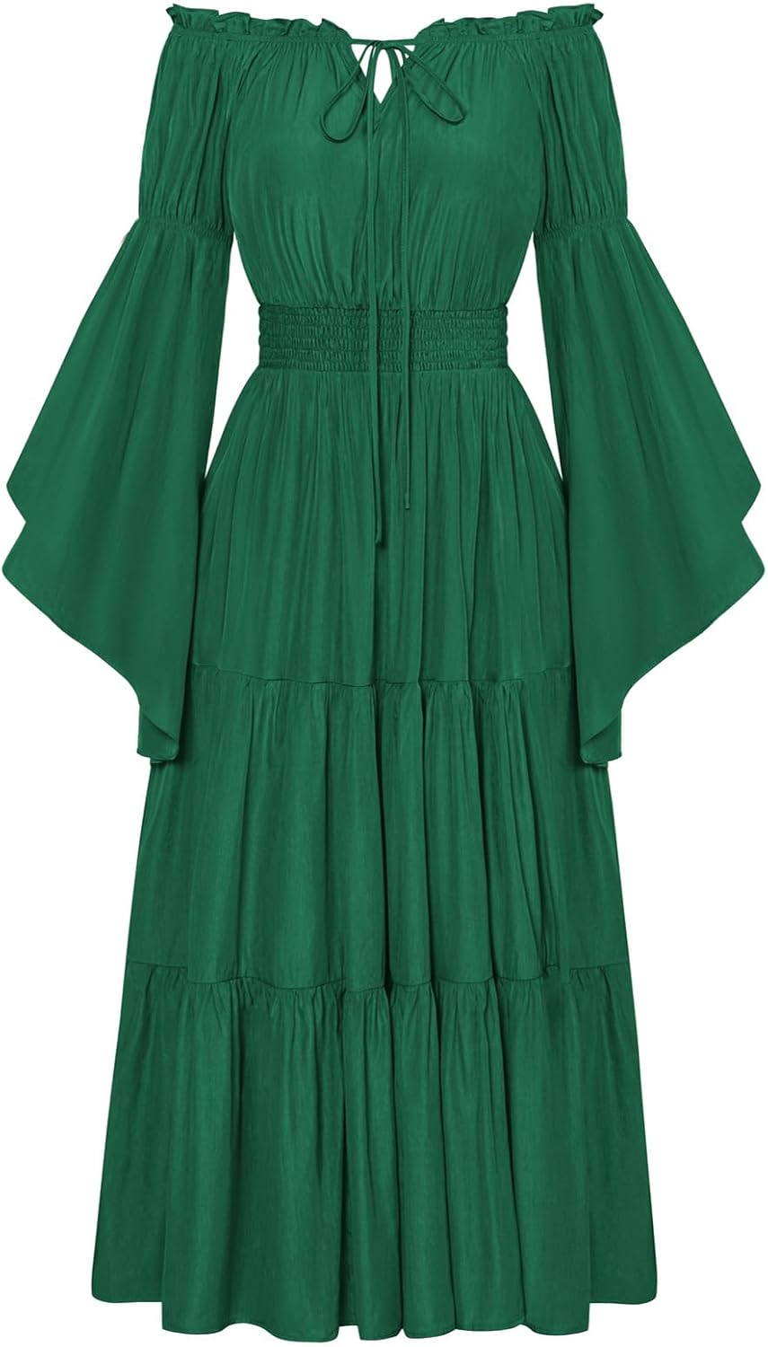 Scarlet Darkness Renaissance Costume Off Shoulder Maxi Dress