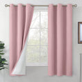 Pink Blackout Curtains 63 in 2 Panel Set - Thermal Insulated