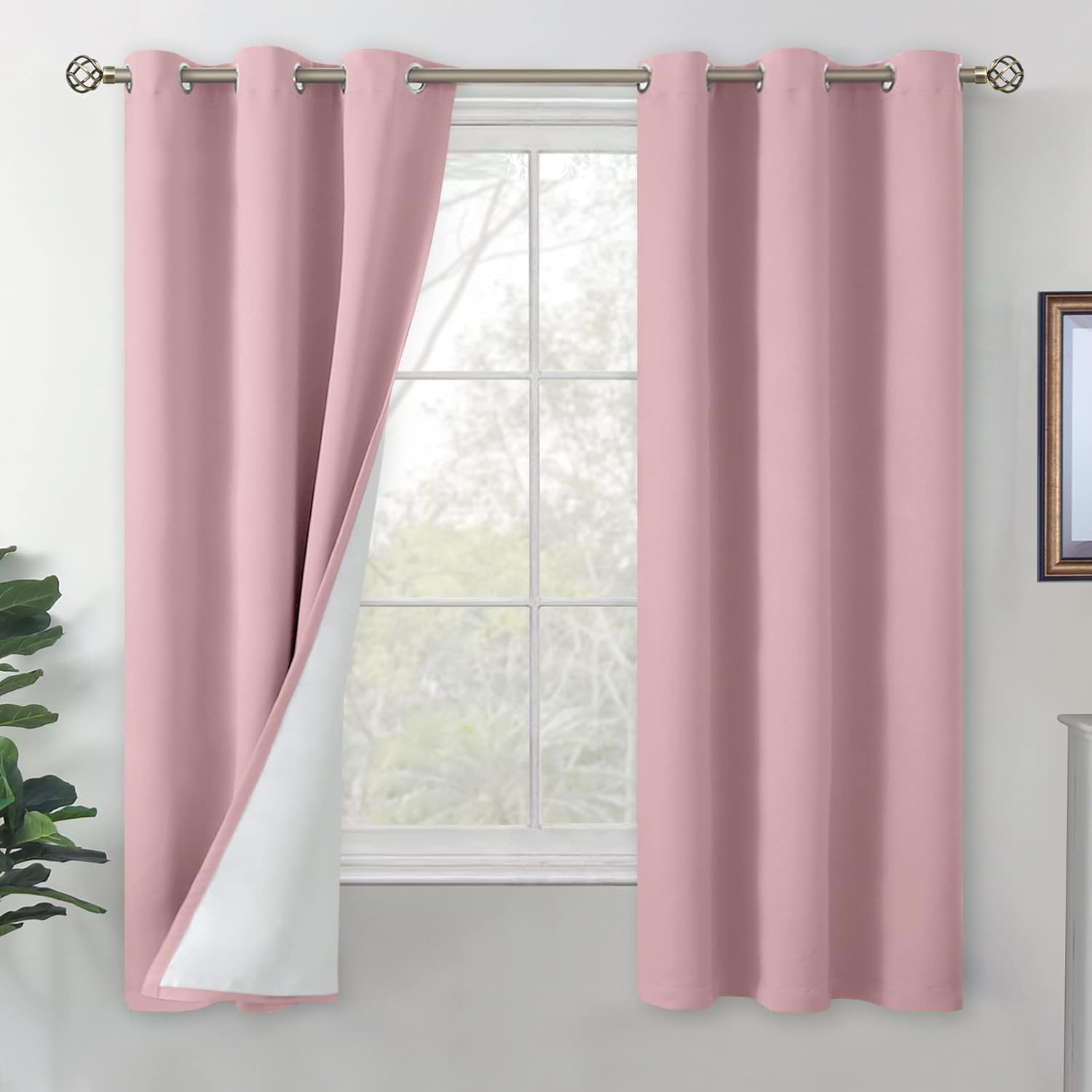 BGment Pink Blackout Curtains for Bedroom - Thermal Insulated Drapes