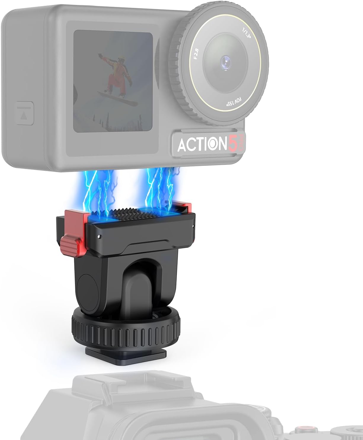 HAFOKO DJI Osmo Action Cold Shoe Adapter - Magnetic Quick Release Mount