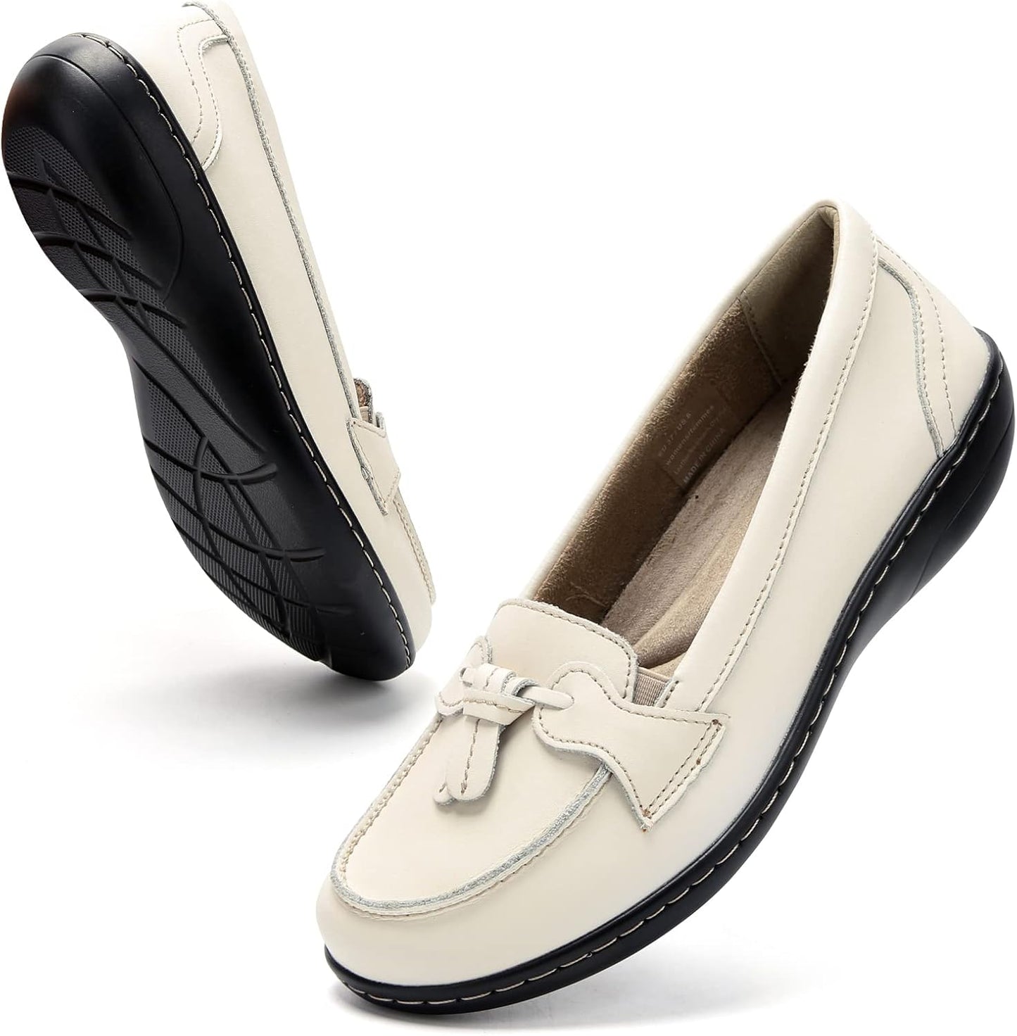 Comfortable Leather Tassel Loafers for Women by Maichal