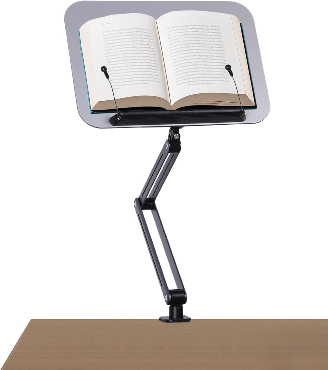 ASIEIT Desk Clamp Book Stand: Adjustable Height & Angle Holder