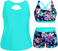 Plus Size Tankini Swimsuit 3 Piece Set - Full Coverage, Support