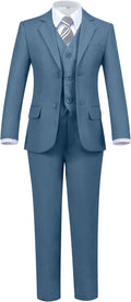 Boys' 5 Piece Formal Suit Set with Jacket, Vest, Pants (Style XQ6M)