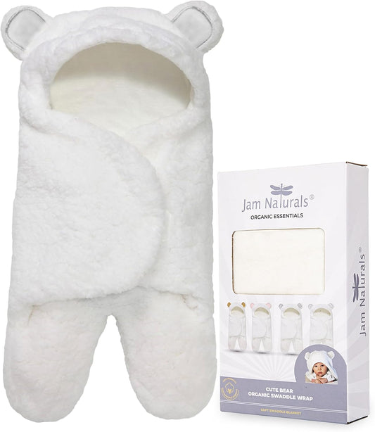 Organic Cute Bear Baby Swaddle - Gender Neutral Gift