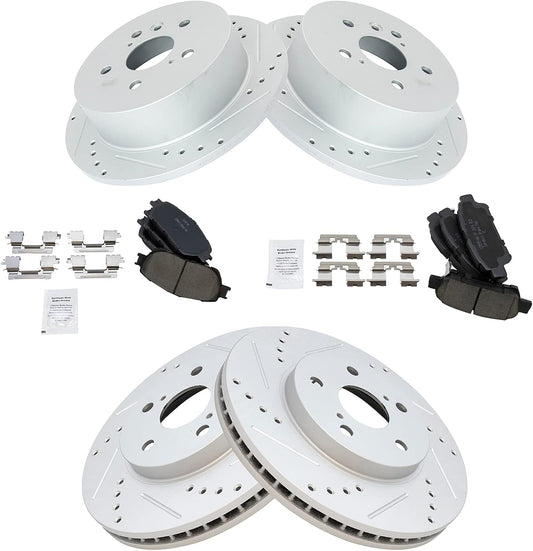 TRQ Performance Brake Pad & Rotor Kit for 2004-2010 Toyota Sienna