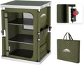 EAGLE PEAK Outdoor Folding Camping Table with 3-Tier Storage