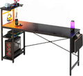 Bestier Gaming Desk with Shelves 61 in - Large RGB PC Table