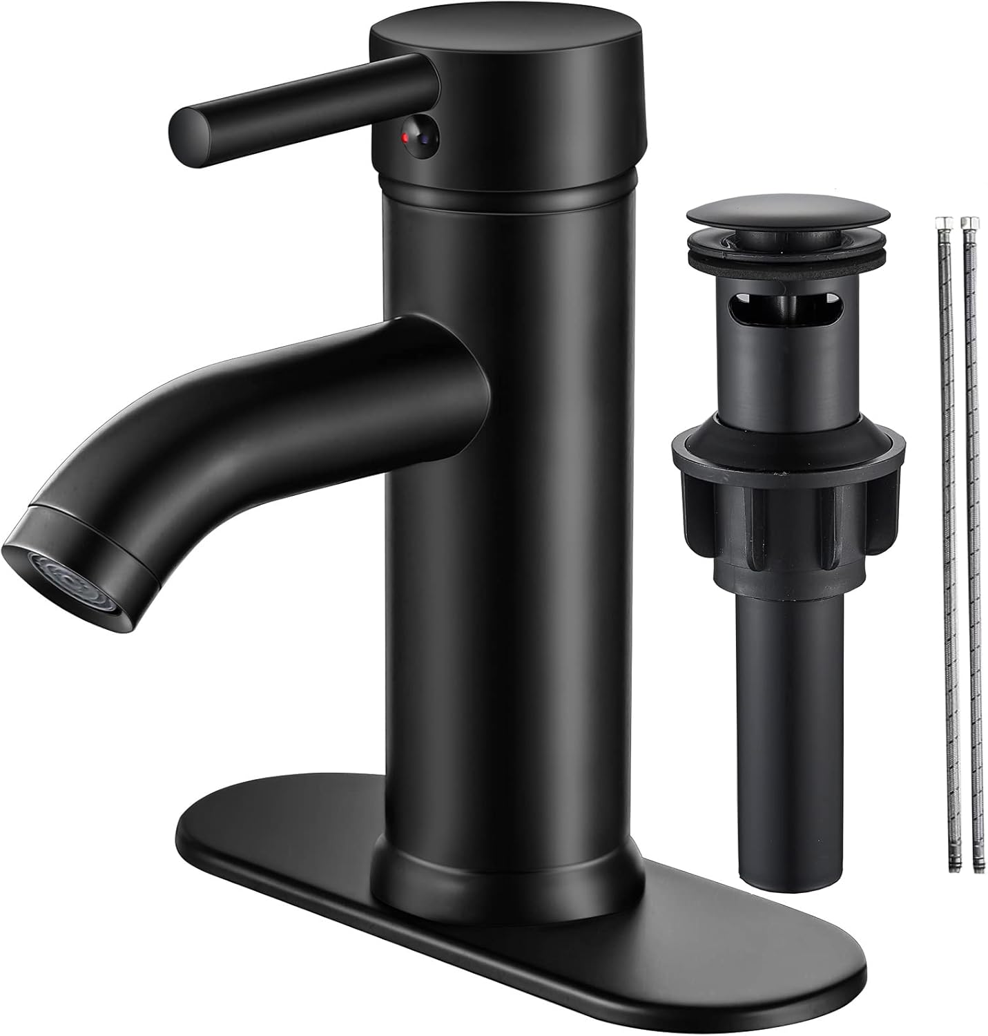 Black Bathroom Faucet Single Hole Matte Black Modern Design