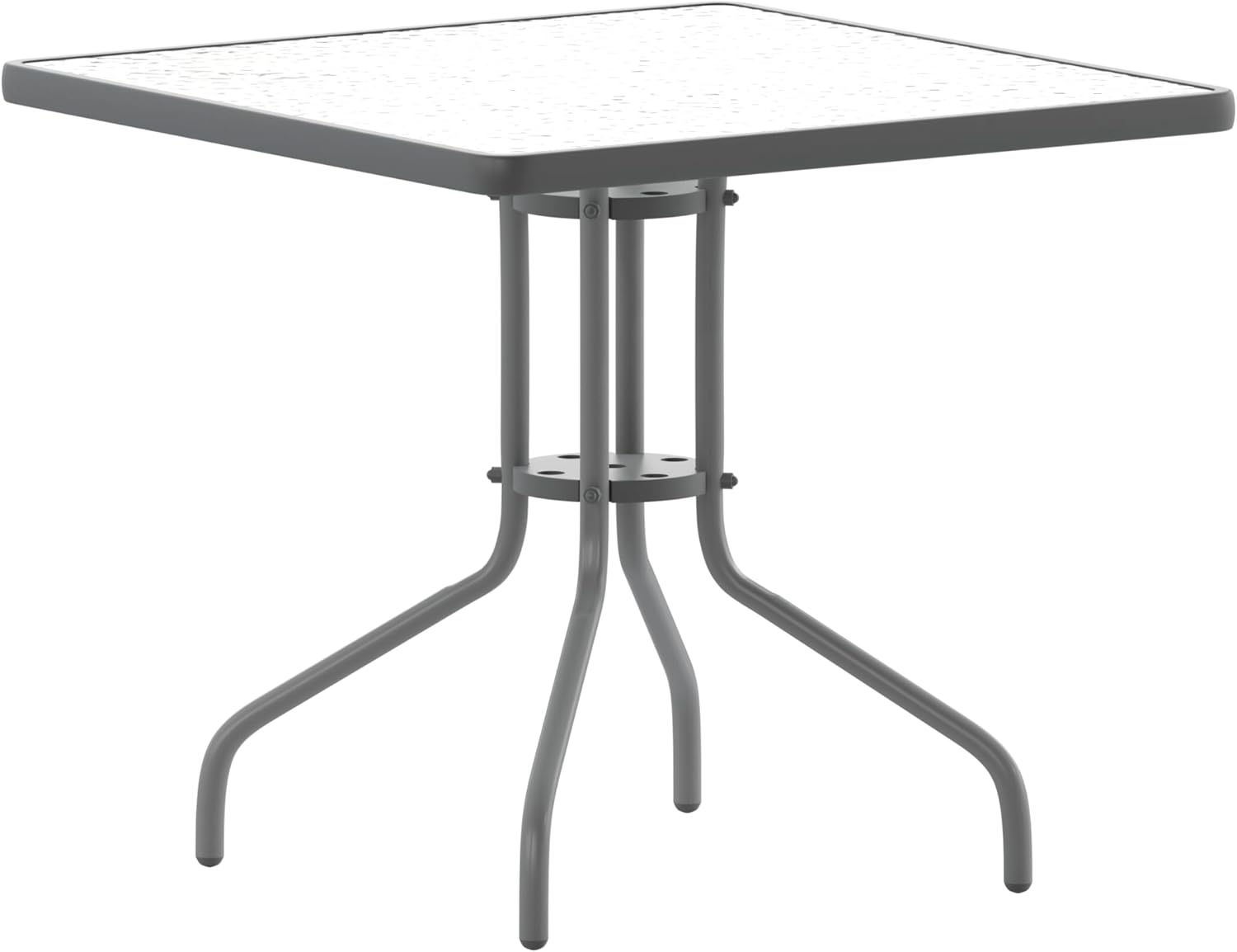 Square Tempered Glass Metal Table for Stylish Outdoor Spaces