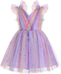 IMEKIS Toddler Girls Butterfly Dress Sparkle Sequins Tulle - Fairy
