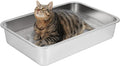 Stainless Steel Cat Litter Box 23.5 in x 15.5 in - Low Side, Odor Free