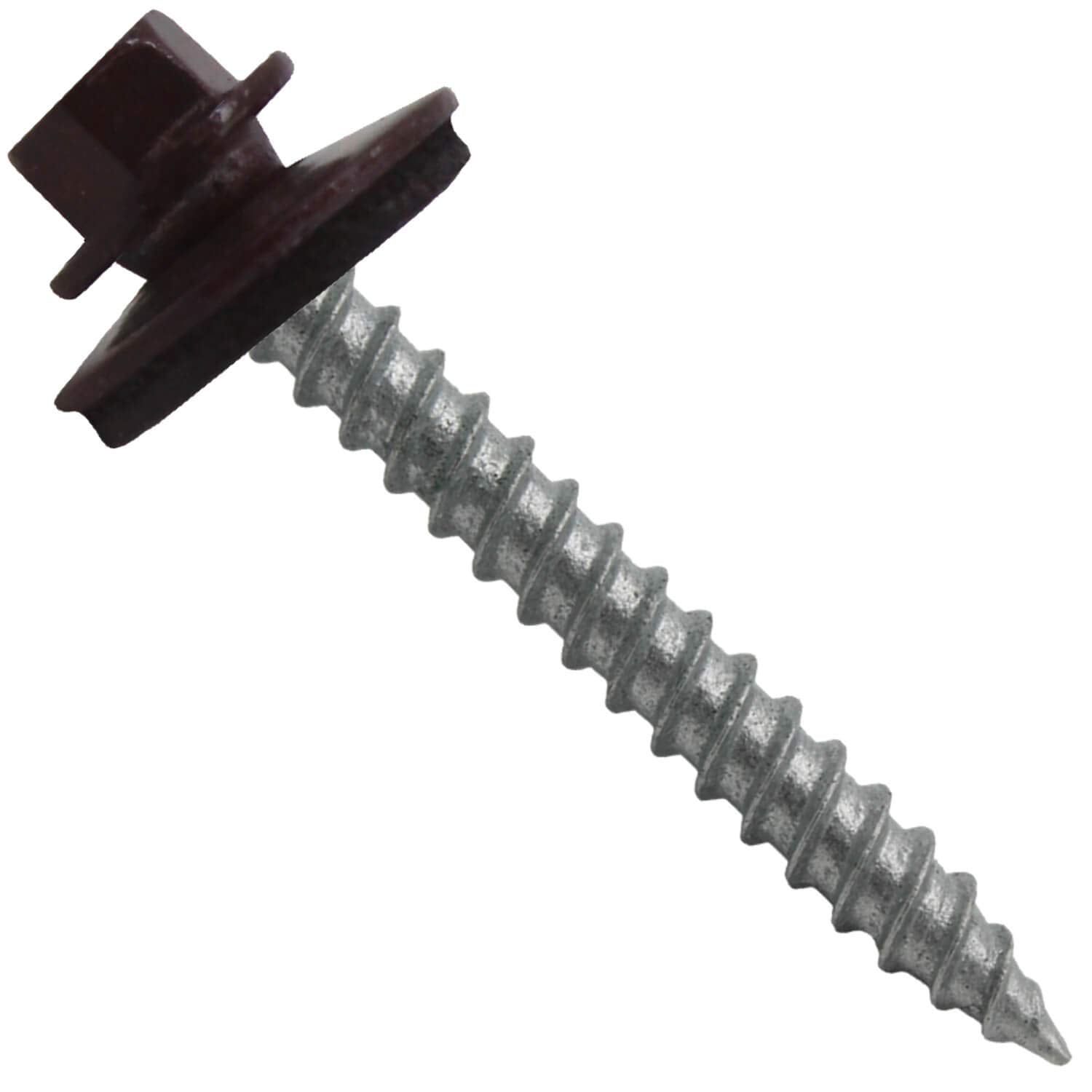 Metal Roofing Screws: 250 Count Burgundy Hex ReGrip Roofing Fasteners