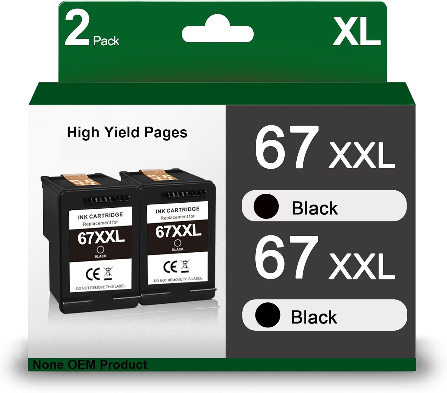 XXL 67 Black Ink Cartridge Replacement for HP DeskJet Printers