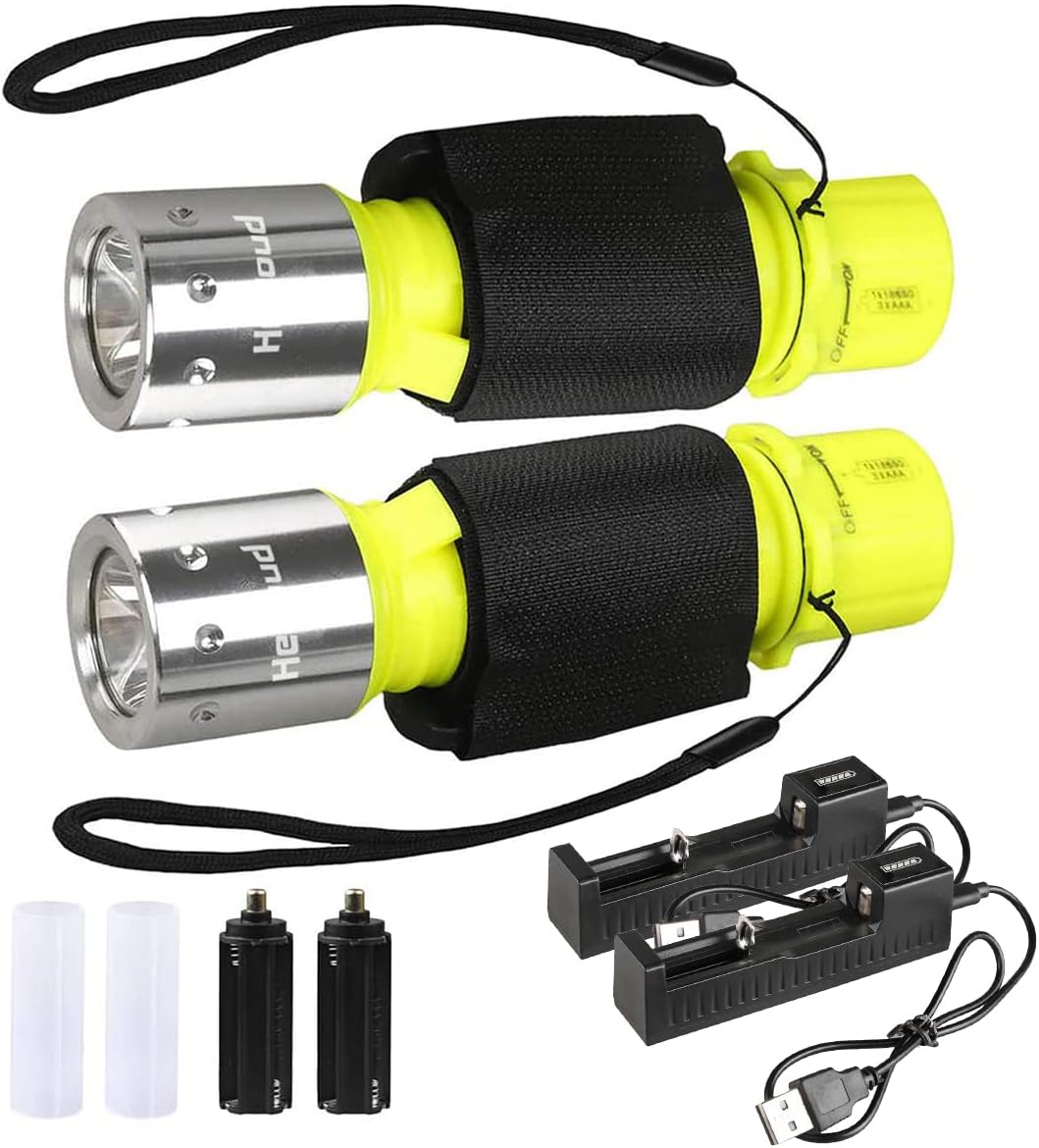 High-Lumen Rechargeable Diving Flashlight Set - Illuminate Your Underwater Adventures!