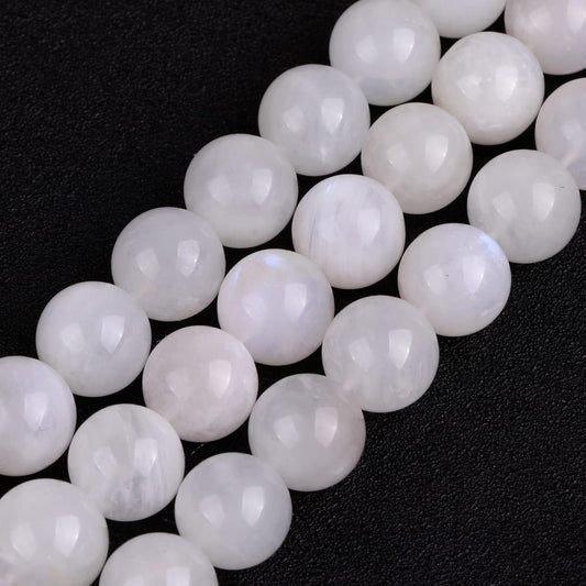 14MM Natural Stone Blue Rainbow Moonstone Beads for Jewelry